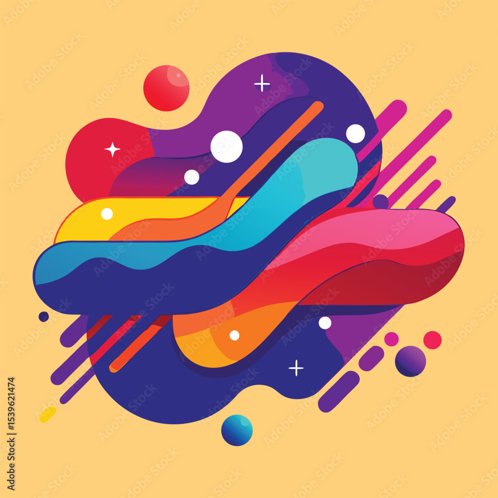 Fototapete abstract vector banners. geometric liquid forms. vector set of abstract creative backgrounds in mini
