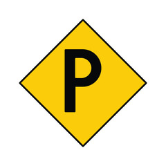yellow road sign