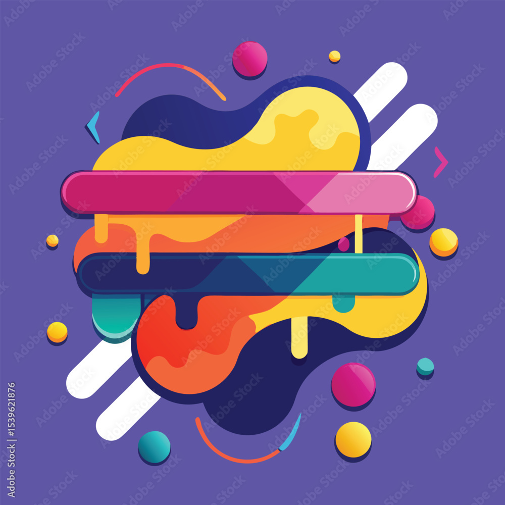 Fototapete abstract vector banners. geometric liquid forms. vector set of abstract creative backgrounds in mini