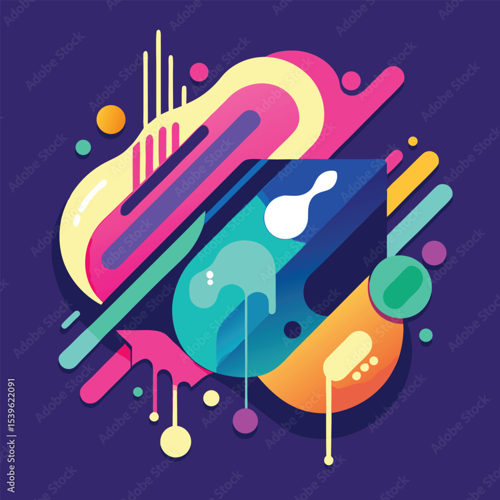 Fototapete abstract vector banners. geometric liquid forms. vector set of abstract creative backgrounds in mini