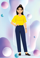 girl character model dress vector