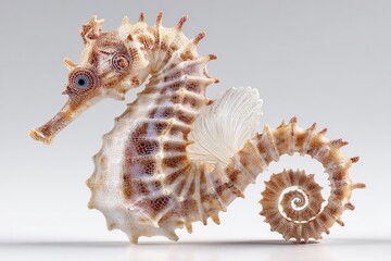 Obraz premium A small, brown and white sea creature with a blue eye