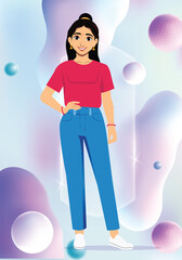 girl character model dress vector