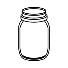 Mason Jar Outline Illustration – Rustic Summer Drink Line Art Clipart
