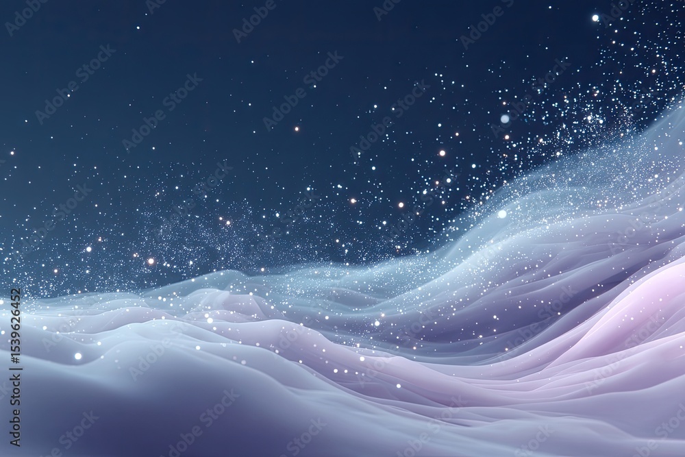Aufkleber abstract glowing particle waves on dark background