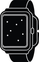 A minimalist illustration of a Silhouette smartwatch with a constellation pattern screen