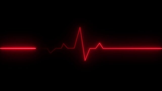 Heartbeat monitor ECG gradient line neon background animation.