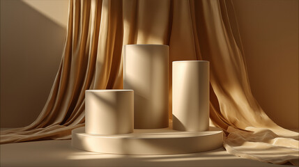 Cosmetic display podiums B background 2025