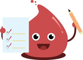 checklist blood healthy drop cartoon character