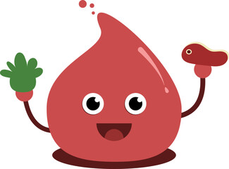 food nourishes blood healthy drop cartoon character