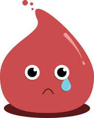 cry sick blood healthy drop cartoon character