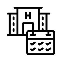 hotel booking line icon