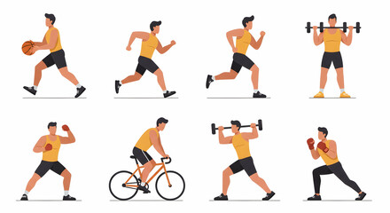 Active Man Fitness Mockup Design Exercise Workout Sports