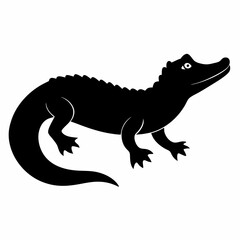 Fototapeta premium Crocodile silhouette vector on white background