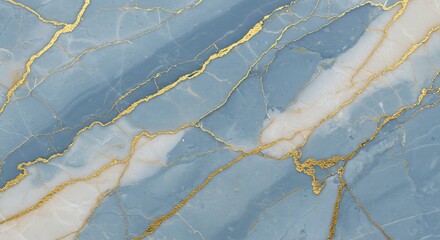 Elegant blue marble texture with gold veins for luxury design background