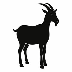 A goat silhouette on white background