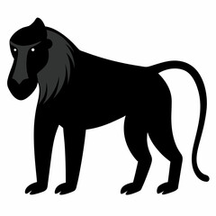 Black Silhouette Of A Cheetah Vector