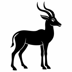 Fototapeta premium Black antelope silhouette vector
