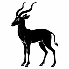 Obraz premium Black antelope silhouette vector