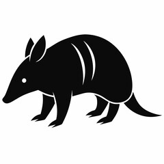 Aardvark Line Art White Background Illustration 

