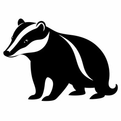 Obraz premium Badger Silhouette Vector Illustration