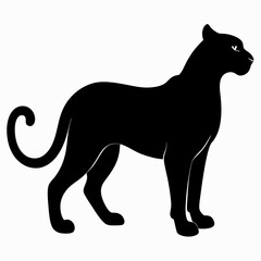 Black Silhouette Of A Cheetah Vector