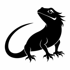 bearded dragon silhouette vector illustration white background