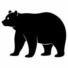 Obraz premium Black Bear Silhouette Vector