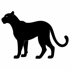 Fototapeta premium Black silhouette of panther,