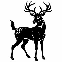 Obraz premium an image of a black deer on a white background 