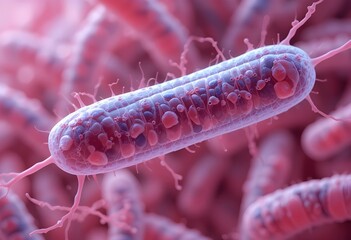 Salmonella Enterica – 3D Medical Visualization of Foodborne Bacteria.A close-up view of Salmonella enterica