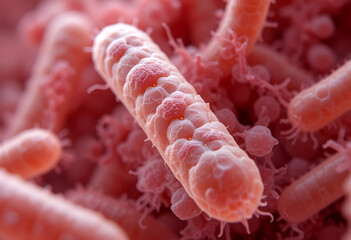 Salmonella Enterica – 3D Medical Visualization of Foodborne Bacteria.A close-up view of Salmonella enterica