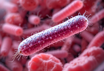 Salmonella Enterica – 3D Medical Visualization of Foodborne Bacteria.A close-up view of Salmonella enterica