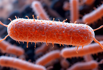 Salmonella Enterica – 3D Medical Visualization of Foodborne Bacteria.A close-up view of Salmonella enterica