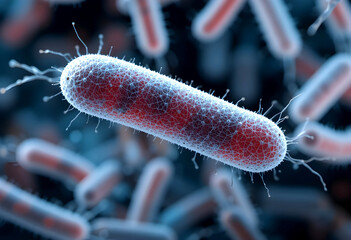 Salmonella Enterica – 3D Medical Visualization of Foodborne Bacteria.A close-up view of Salmonella enterica