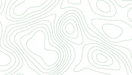 Minimal Green Topographic Line Background on White