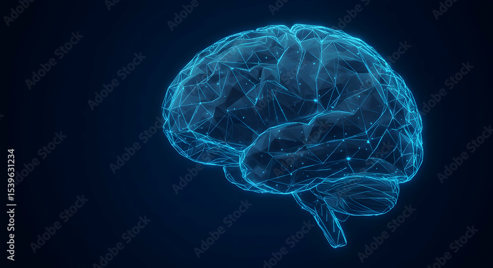 Poster abstract brain neural network digital mockup design
