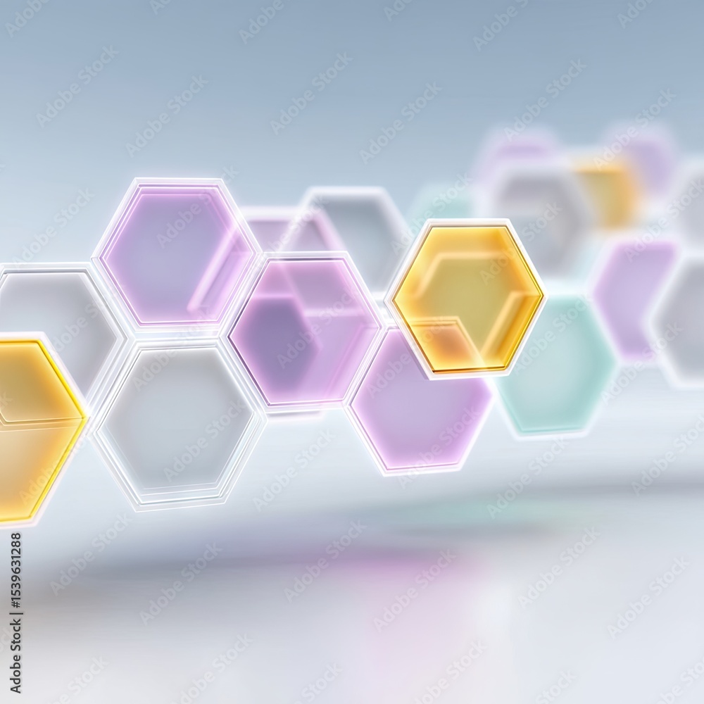 Poster abstract hexagonal pattern with fading colors