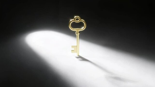 Abstract Golden Key, Unlocking Opportunity, Success, and Exclusive Access. Perfect for business solutions, premium services, and aspirational concepts