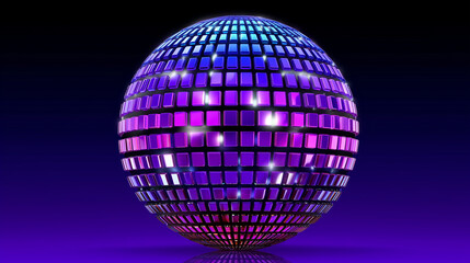 Obraz premium Abstract Sphere with Blue and Purple Tiles on Dark Background 3D Render