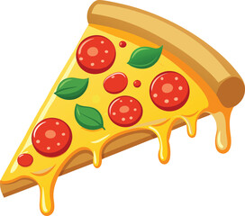 Isolated vector illustration of tasty Italian pizza with salami, cheese, and tomato, perfect for fast food and restaurant menus