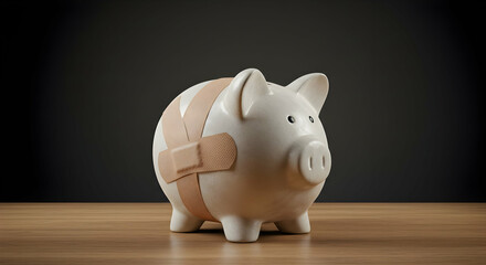 Broken Piggy Bank Needs Financial Repair Urgent Help