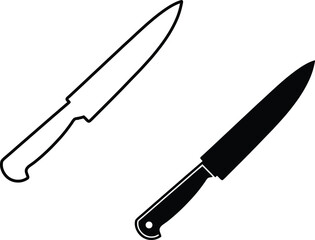 Machete line art icon creative minimal style vector