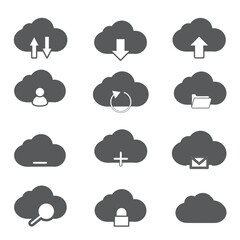 cloud computing sheet icon grey