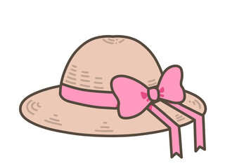 かわいい麦わら帽子（ピンク）