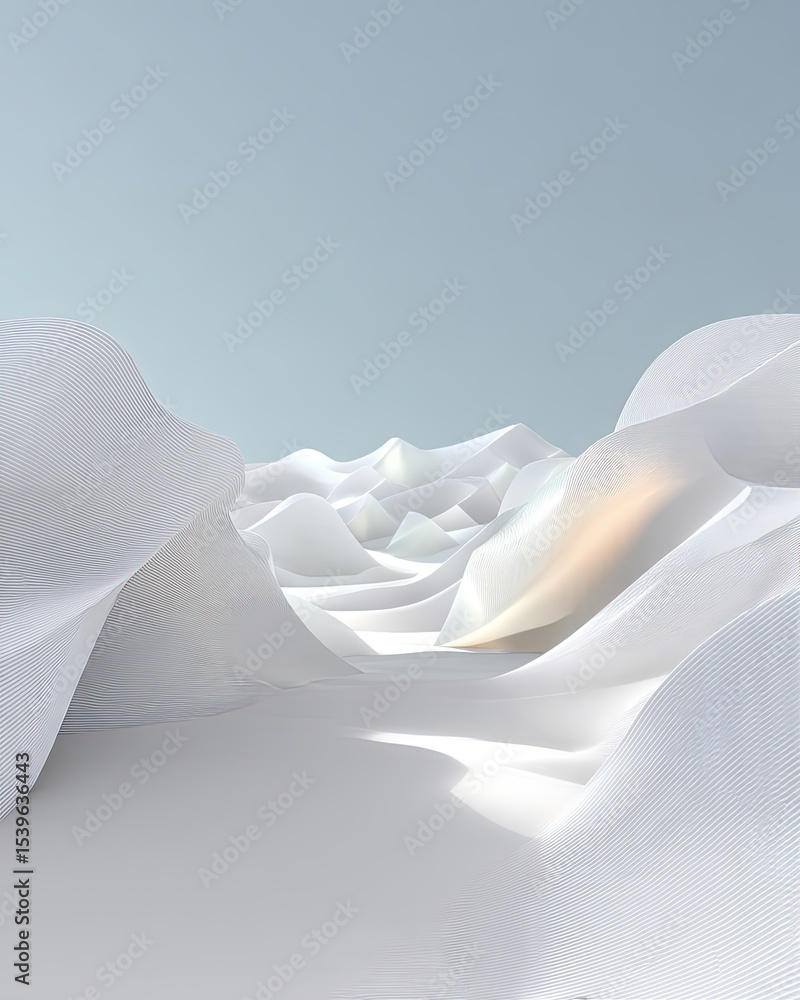 Poster abstract monochrome desert landscape with linear patterns and ridges