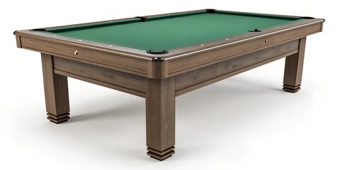 Pool table with green matt isolated 