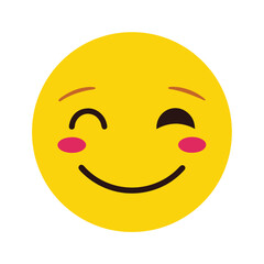 Fototapeta premium Blinking Emoticon with Wink and Smile