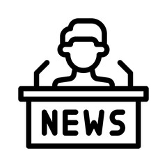 news anchor line icon