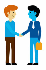 Fototapeta premium Cartoon vector illustration of business people shaking hands